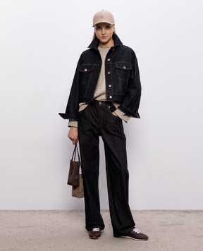 Brunello Cucinelli Чорна джинсова куртка ML1347672P