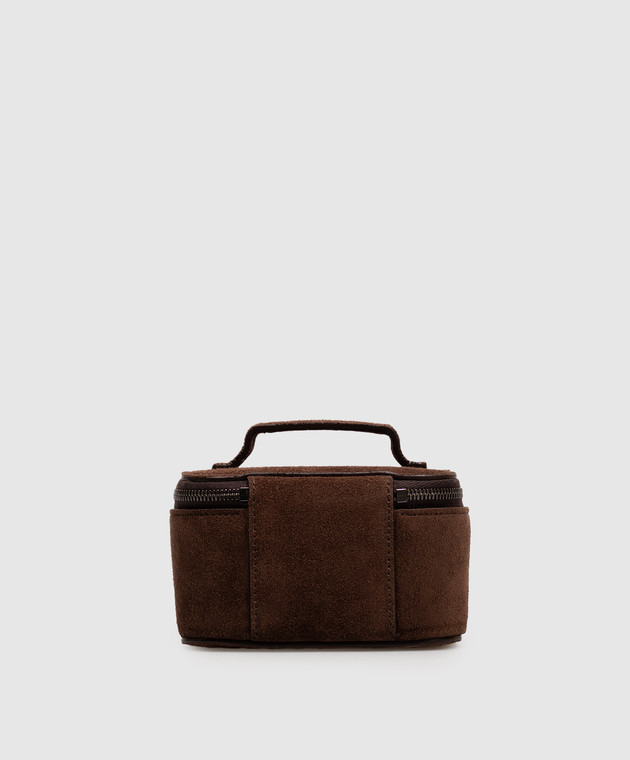 Brunello Cucinelli Коричневый замшевый ящик для украшений MWDLM2727 изображение 2