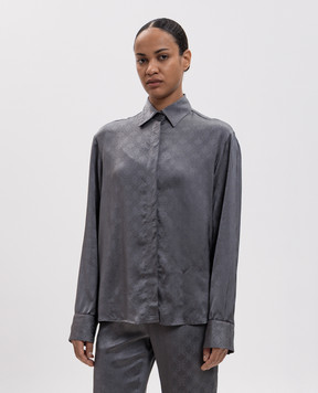 Off-White Сіра блуза у візерунок емблеми 2FB00494T