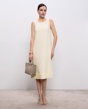 Peserico Желтое платье из льна S0241102647