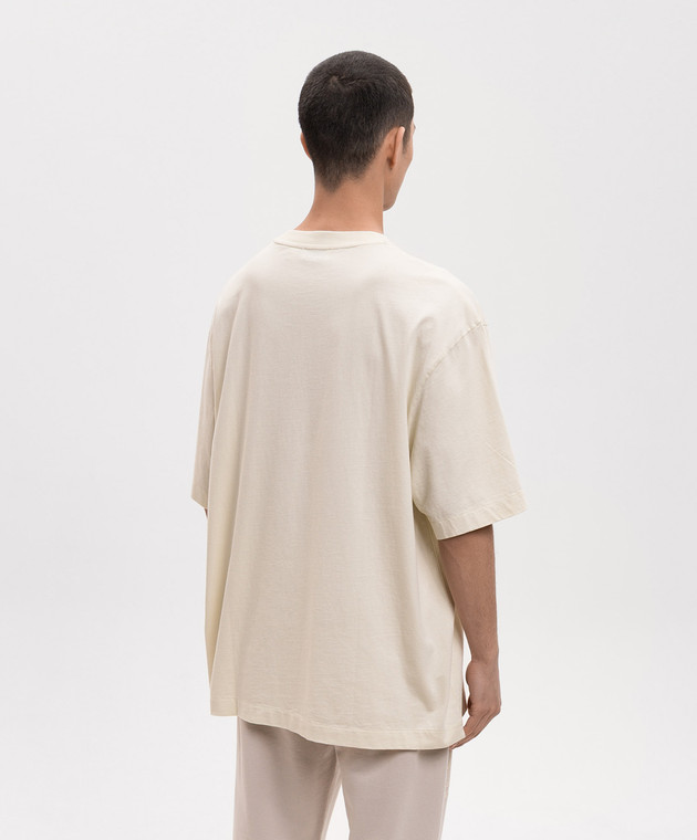 Off-White Жовта футболка з принтом логотипа 44MAA120S26J00M зображення 4