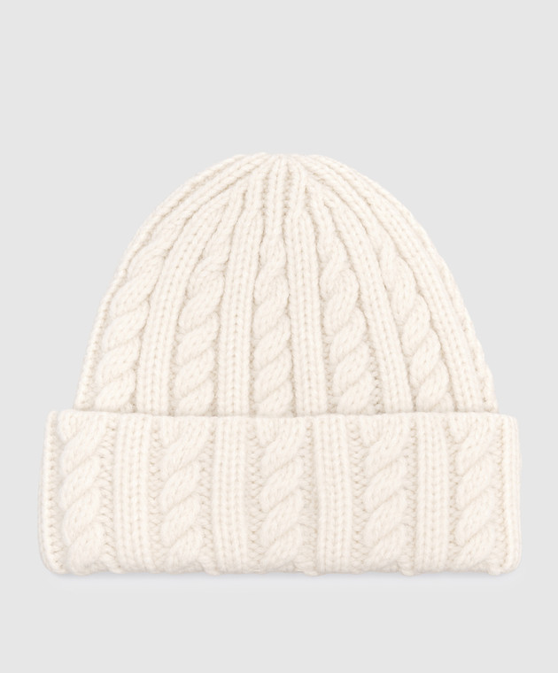 Moncler Шапка кольору айворі з вовною альпаки L20933B00031N0403 зображення 3