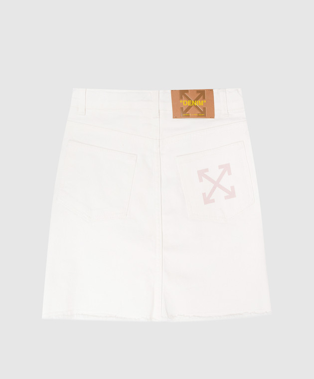 Off-White Дитяча біла джинсова спідниця з принтом логотипа 44GYF00AS26D001 зображення 2