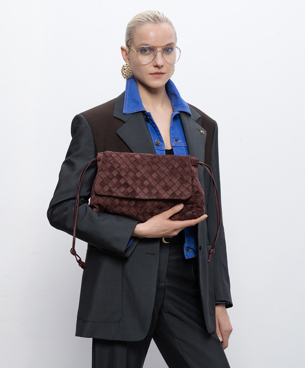 Bottega Veneta Замшевая бордовая сумка Giorno 857657V5ZZ0 изображение 2