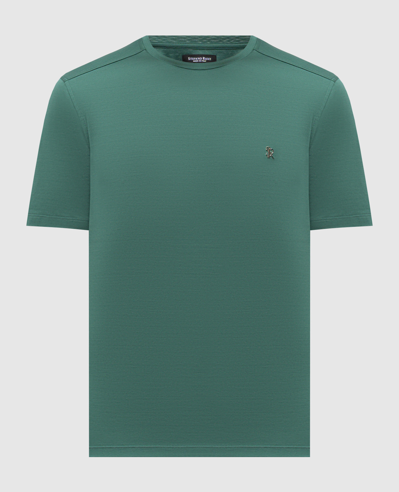 Зеленая футболка с логотипом монограмма