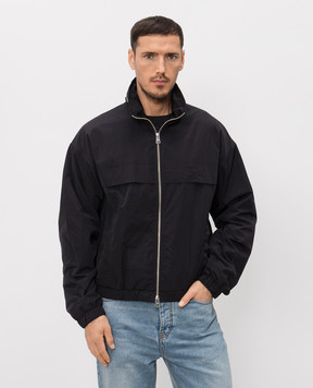 Ami Paris Черная куртка с фактурной эмблемой HJK828PA0117