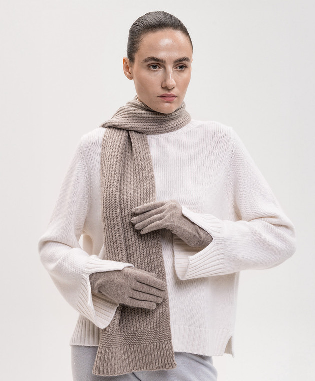 Allude Бежеві рукавички з кашеміру 26592000 зображення 2