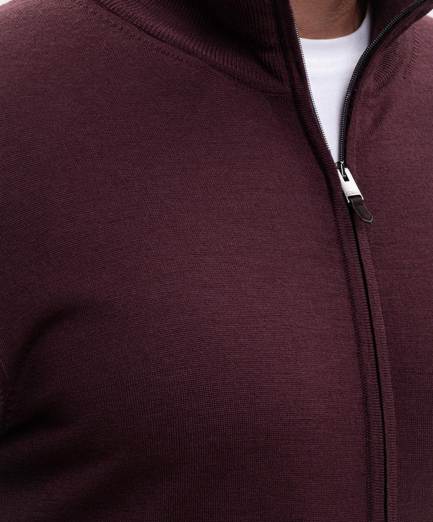 Canali Бордовий кардиган з вовни MK01149C0022 зображення 5
