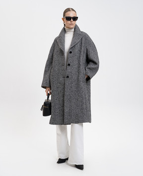 Dolce&Gabbana Сіре пальто з вовни у візерунок F0W4JTFCZAJ