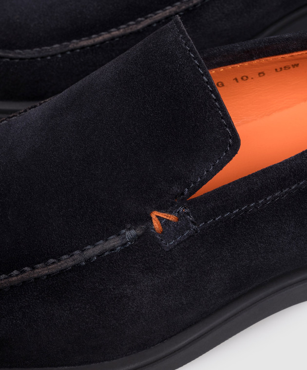 Santoni Синие замшевые лоферы MGDG17824OOTBGEX изображение 5