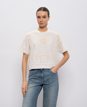 Versace Біла футболка в принт Barocco Jacquard 10231611A17251