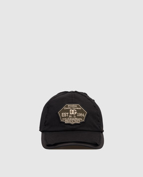 Dolce&Gabbana Чорна кепка з брендованою нашивкою GH939ZGK097
