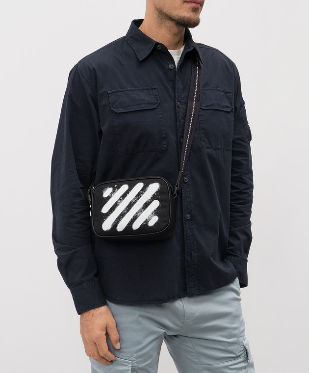 Off-White Чорна сумка Diag Spray з логотипом OMNQ099F25FAB001 зображення 2