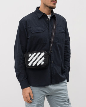 Off-White Чорна сумка Diag Spray з логотипом OMNQ099F25FAB001