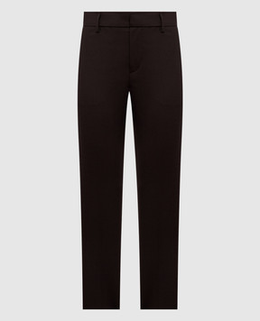 Brunello Cucinelli Коричневі штани з вовною з ланцюжком моніль M0W07P8584