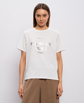 Max Mara Weekend Біла футболка TENUE з принтом WKDTENUE