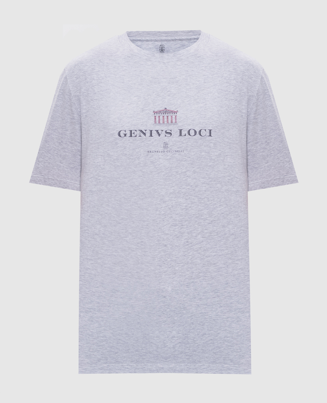 Серая меланжевая футболка с принтом