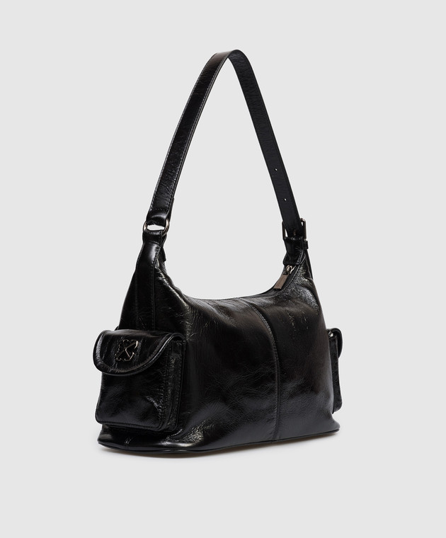Off-White Чорна шкіряна сумка-хобо Dumbo OWNN18OC99LEA001 зображення 3
