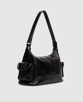 Off-White Чорна шкіряна сумка-хобо Dumbo OWNN18OC99LEA001