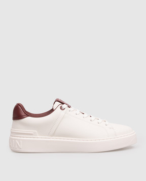 Balmain Кожаные кроссовки B-Court цвета айвори HN1VI690LVTR