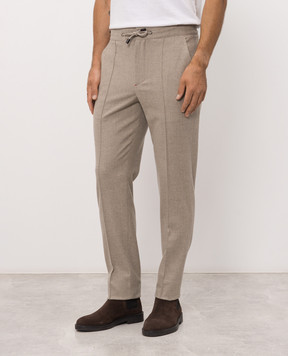 ISAIA Бежевые брюки с шерстью PNC053P9070