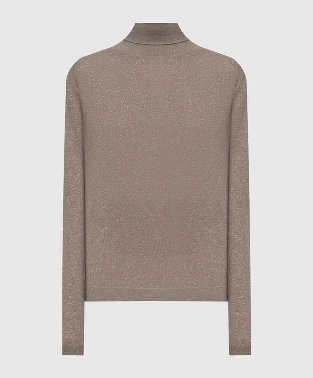 Brunello Cucinelli Бежевый гольф с кашемиром и шелком M41800063