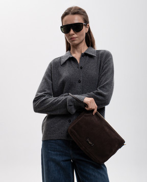 Gianni Chiarini Коричнева замшева сумка крос-боді Nora з патчем логотипа BS10225CMPL