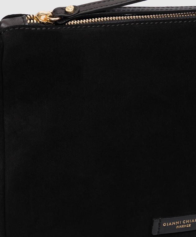 Gianni Chiarini Черная замшевая сумка кросс-боди Nora с логотипом BS10225CMPL изображение 4