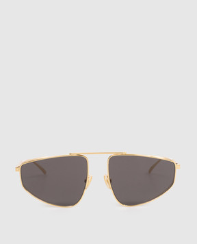 Bottega Veneta Золотисті сонцезахисні окуляри з гравіюванням логотипа 861365V4450