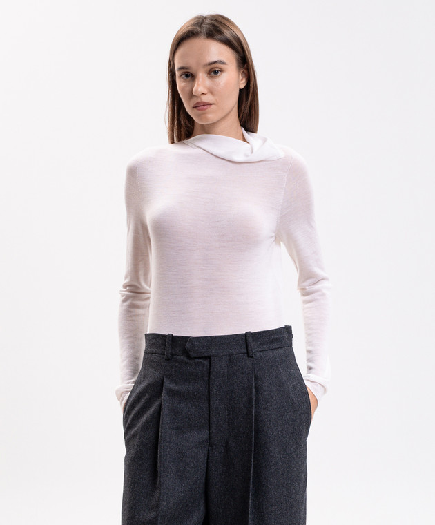 Carven Джемпер кольору айворі з вовни 6262K21181 зображення 3