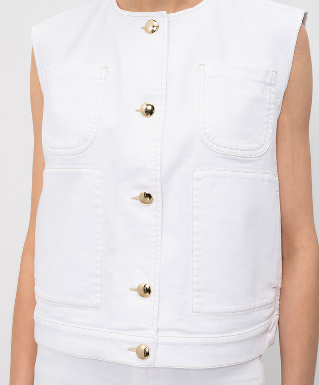 Fabiana Filippi Білий жилет з нашивкою логотипа GCD276F657M137 зображення 5