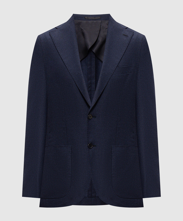 Pini Parma Синий блейзер из шерсти JACNUVBLUE