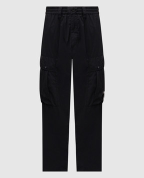 C.P. Company Чорні штани карго з патчем логотипа MPA255A006439G
