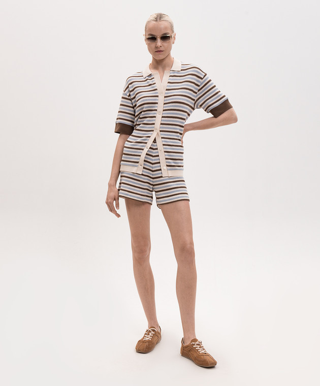 Woolrich В'язані шорти кольору айворі в смужку CFWWSH2004FRUT5335 зображення 2