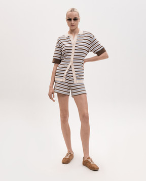 Woolrich В'язані шорти кольору айворі в смужку CFWWSH2004FRUT5335