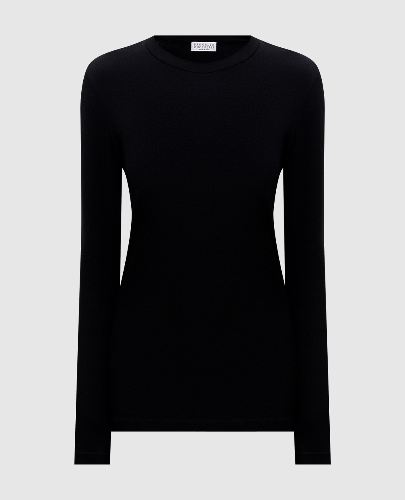 Черный лонгслив с цепочкой мониль