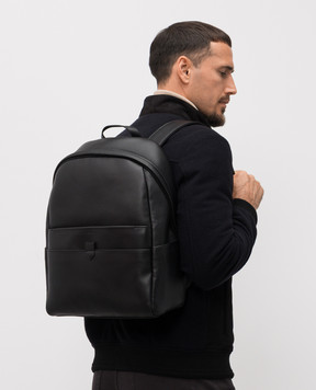 Canali Чорний шкіряний рюкзак з тисненням логотипа NA00226P325941