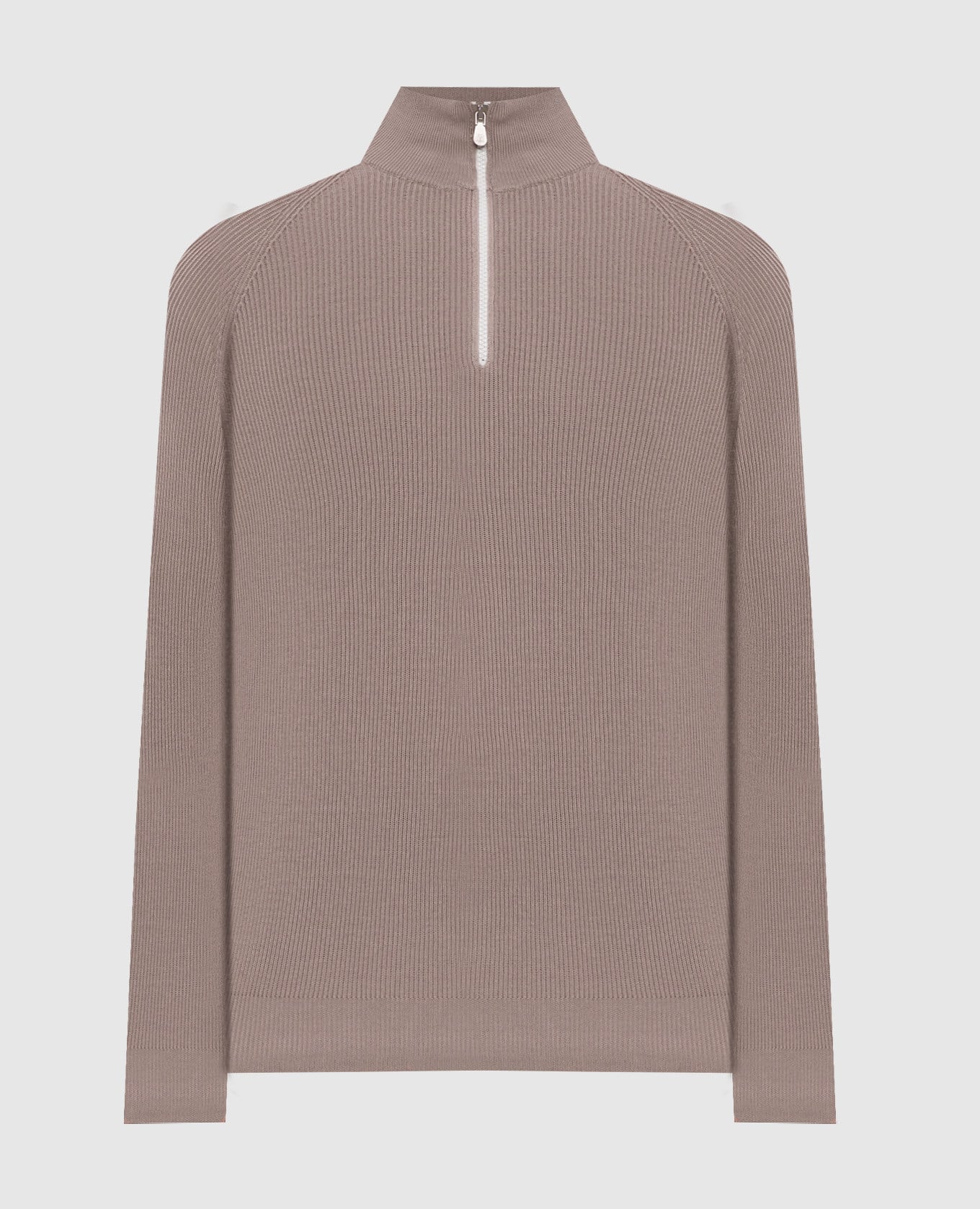 Бежевый джемпер с молнией