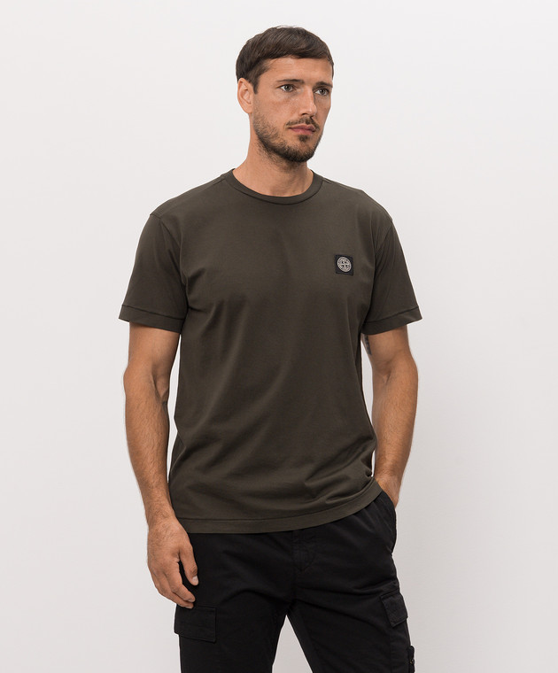 Stone Island Футболка кольору хакі з нашивкою логотипа L2S152100027S0013 зображення 3