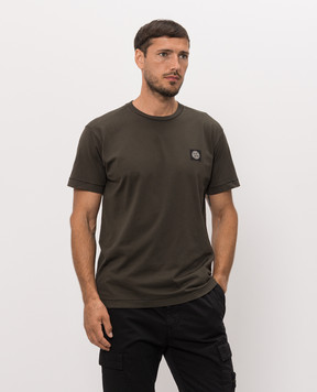 Stone Island Футболка кольору хакі з нашивкою логотипа L2S152100027S0013