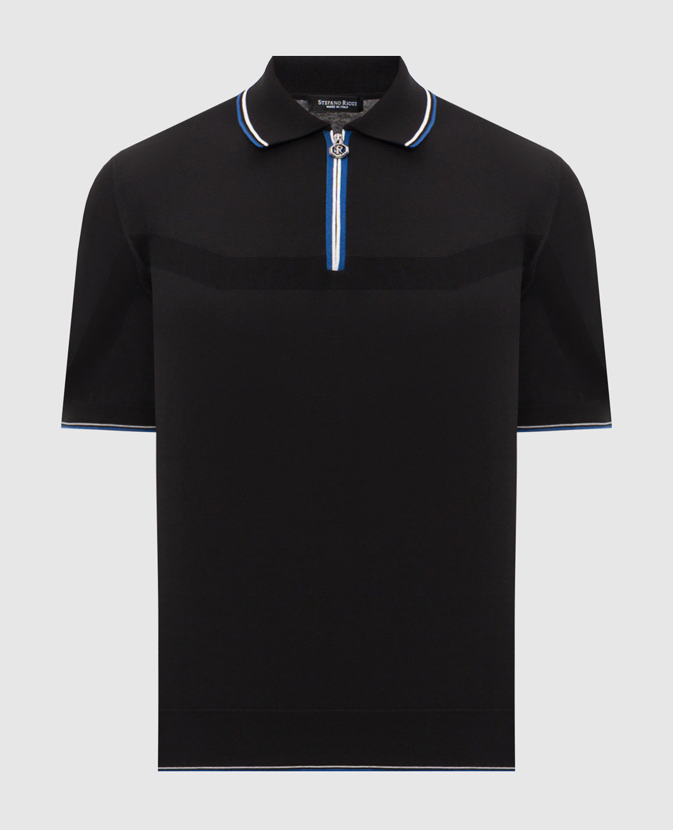 

Черное поло с контрастным окантованием, Черный, Поло