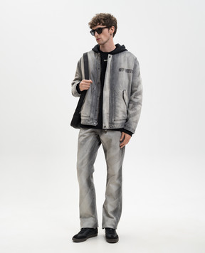 Off-White Серые джинсы с принтом Diag 44XYA195S26D001