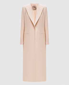 Twinset Бежевое пальто с логотипом 261TP2422