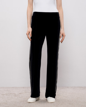 Valentino Черные бархатные спортивные штаны 8B3MD07GA4V