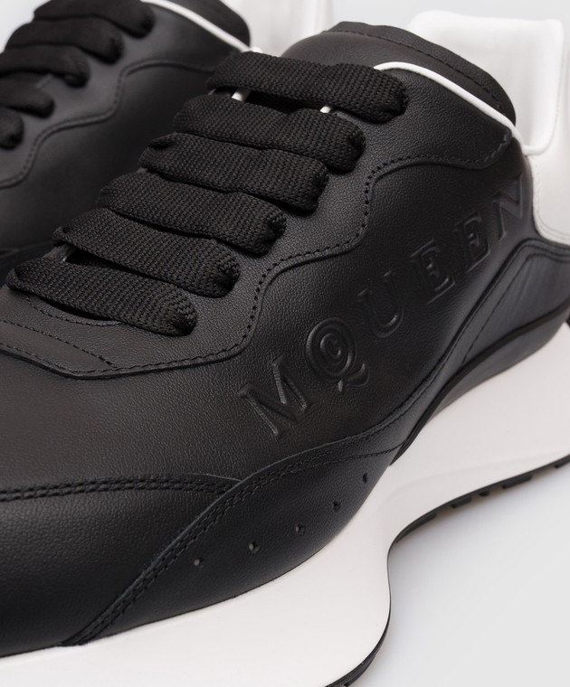Alexander McQueen Чорні шкіряні кросівки Sprint Runner 841162WIAHE зображення 5