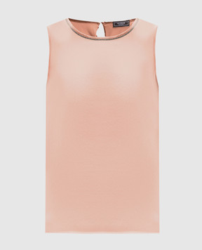 Peserico Рожевий топ із шовку з ланцюжком моніль E08893D02372