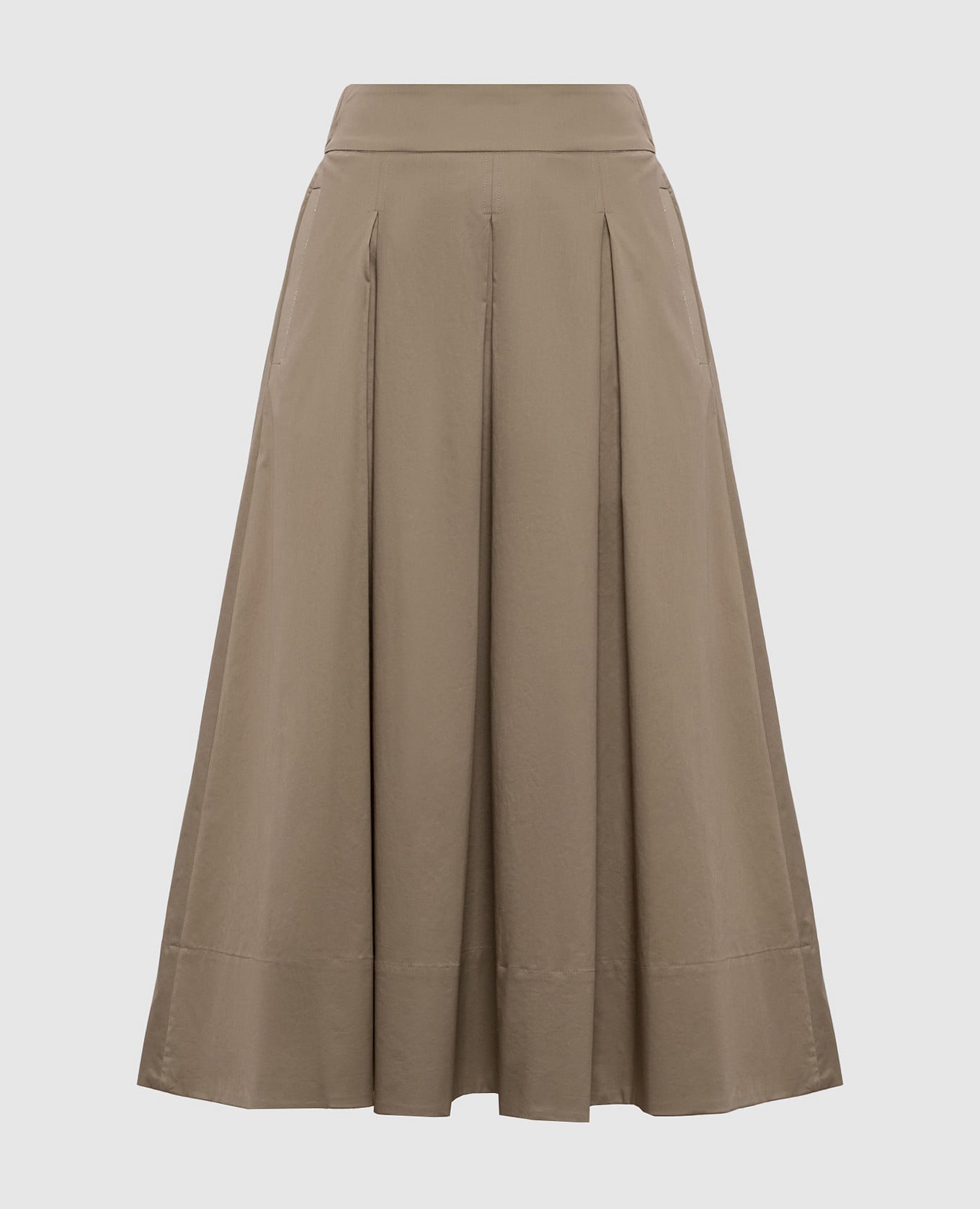 Юбка миди цвета хаки