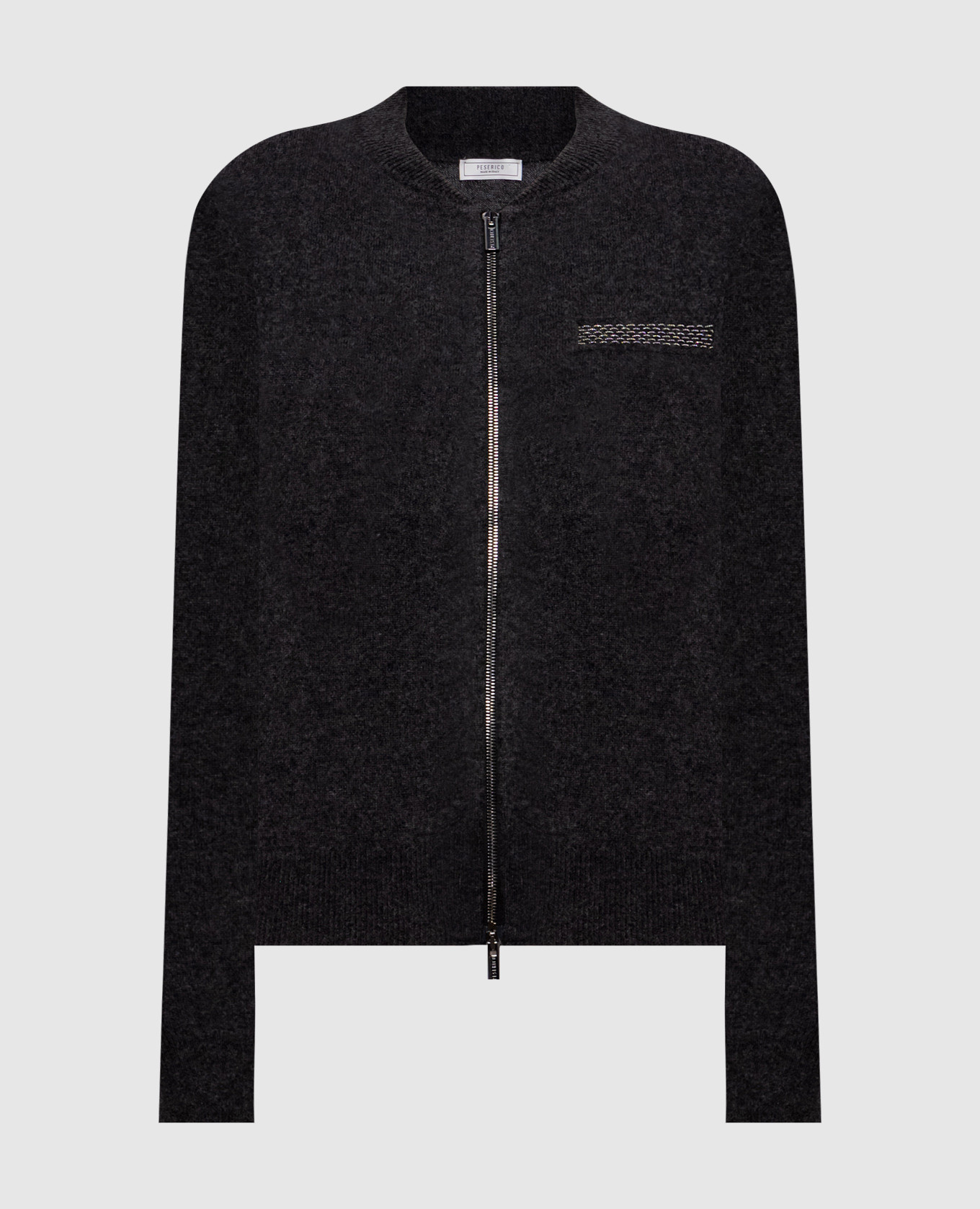 Серый кардиган из шерсти, шелка и кашемира