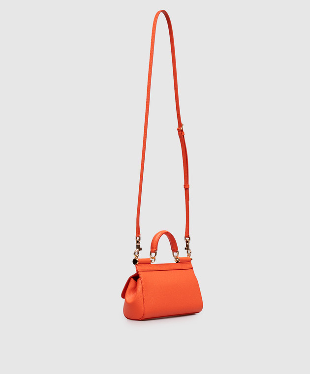 Dolce&Gabbana Помаранчева шкіряна сумка-міні Sicily BB7116B1001 зображення 3