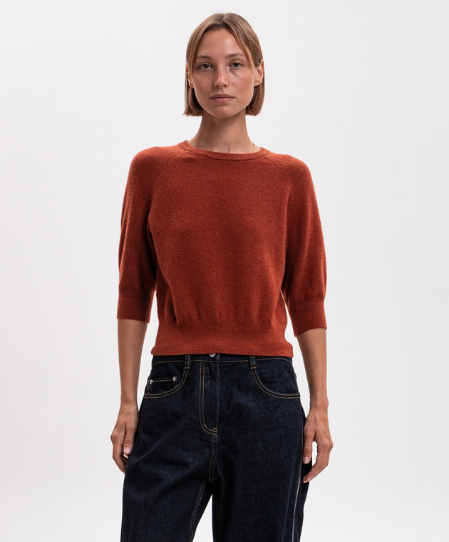 3.1 Phillip Lim Терракотовый джемпер с шерстью с короткими рукавами P26270588CWB изображение 3